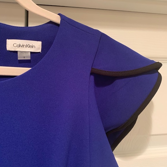 Calvin Klein Blue Short-Sleeve Sheath Dress - Picture 2 of 7